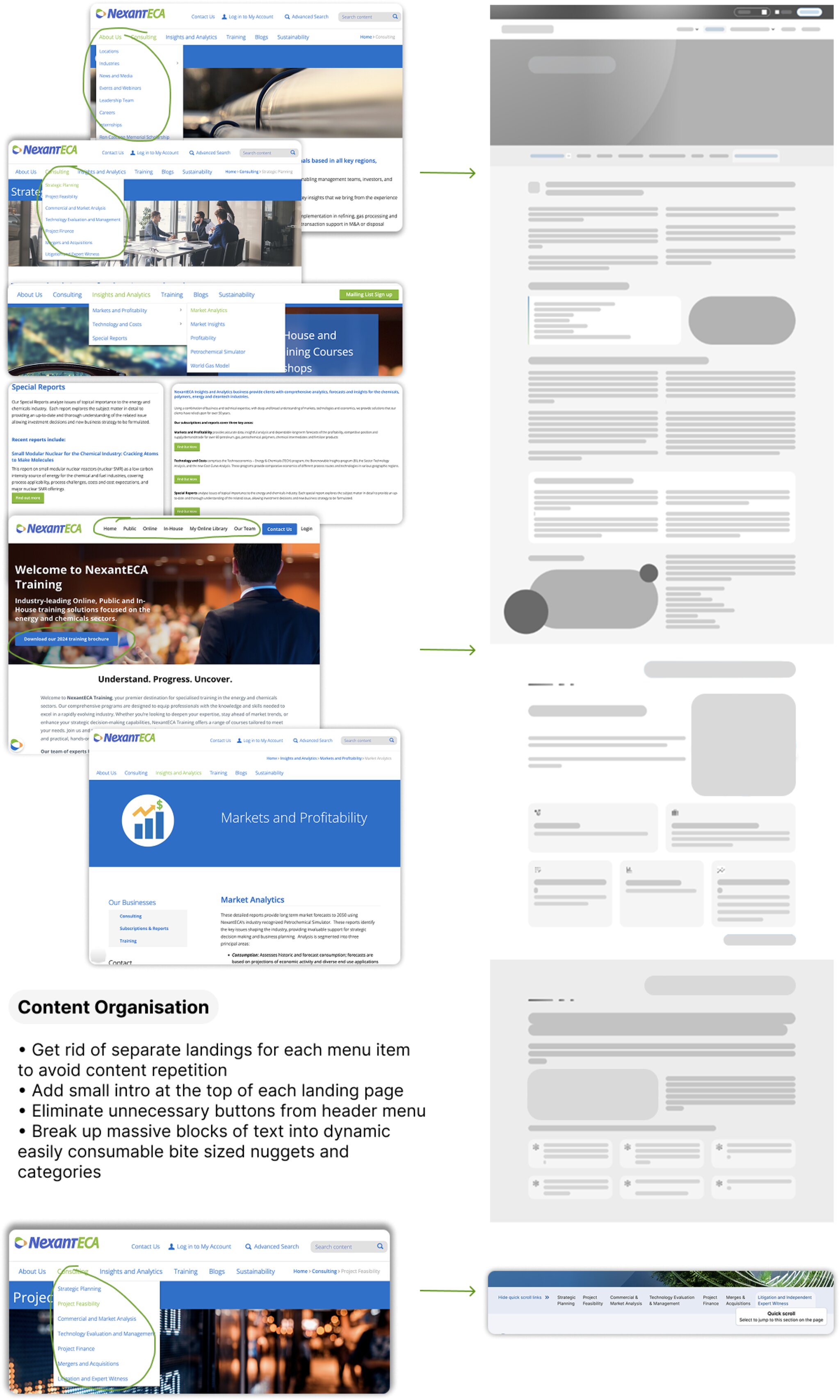 Website User Interface and Information Architecture