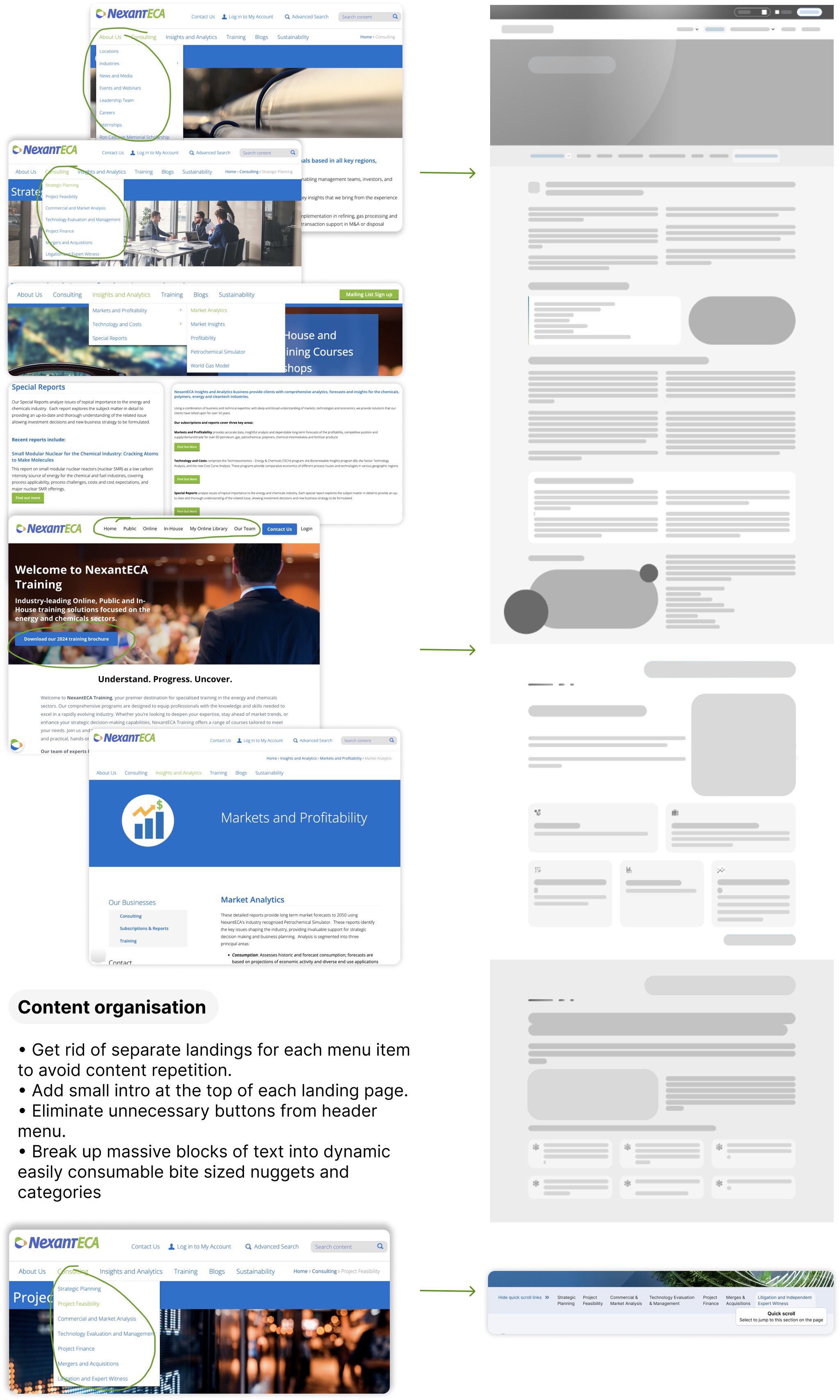 Website User Interface and Information Architecture